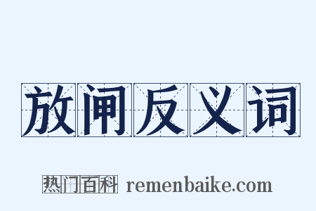 放闸反义词是什么意思的图片